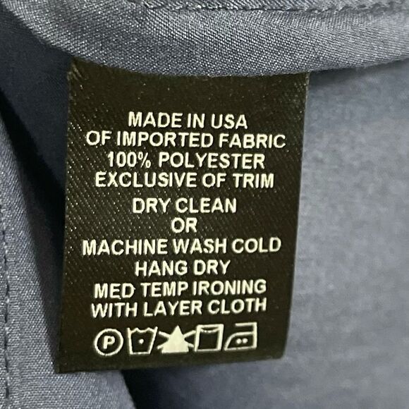 Kal Rieman Navy Blue Blouse Button Down Shirt Short Sleeve Size 2 Made in USA - Picture 8 of 16